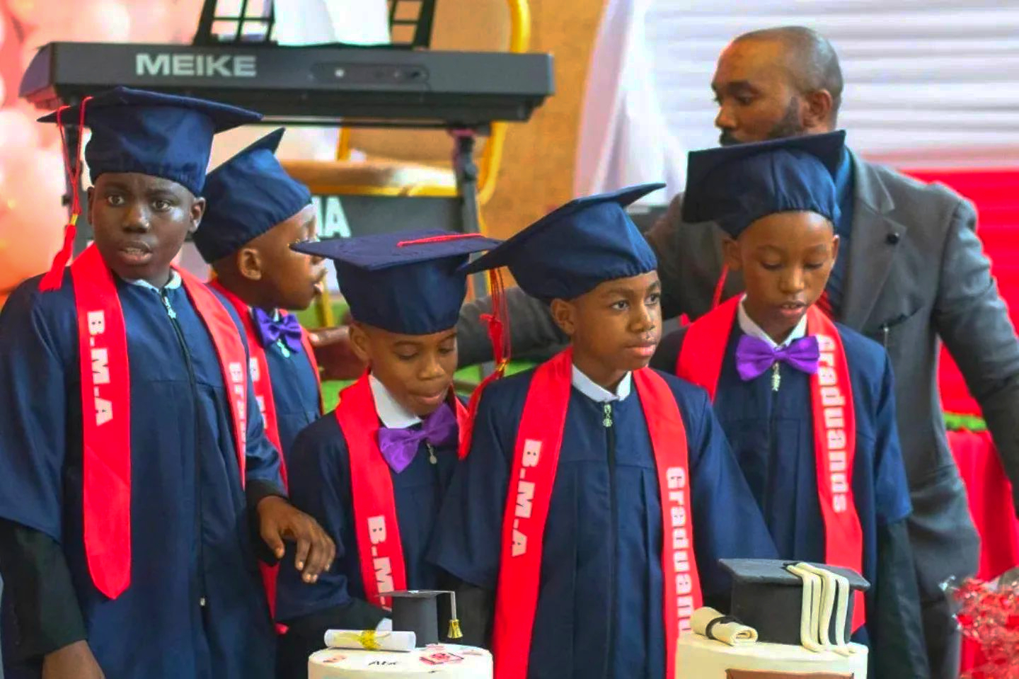BrightMinds Academy pupils celebrating their graduation
